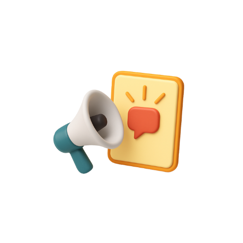 Megaphone with announcement representing promotion